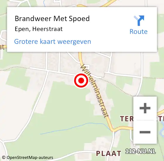 Locatie op kaart van de 112 melding: Brandweer Met Spoed Naar Epen, Heerstraat op 21 juni 2017 00:47