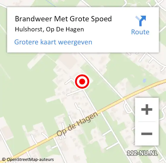 Locatie op kaart van de 112 melding: Brandweer Met Grote Spoed Naar Hulshorst, Op de Hagen op 21 juni 2017 01:04