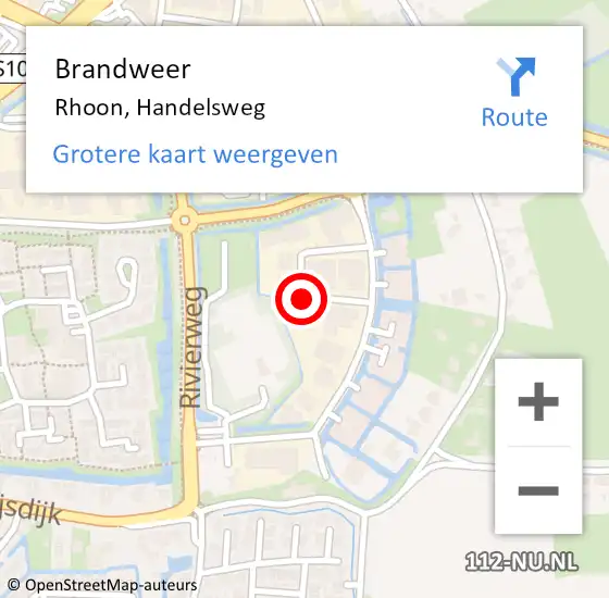 Locatie op kaart van de 112 melding: Brandweer Rhoon, Handelsweg op 21 juni 2017 01:05