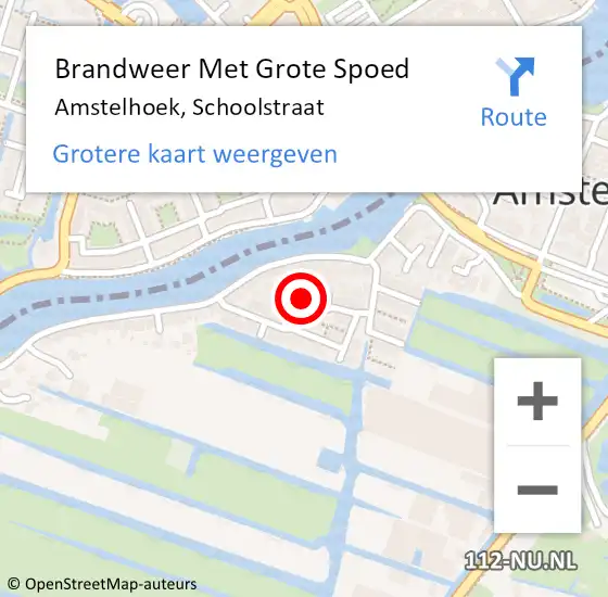 Locatie op kaart van de 112 melding: Brandweer Met Grote Spoed Naar Amstelhoek, Schoolstraat op 21 juni 2017 01:28