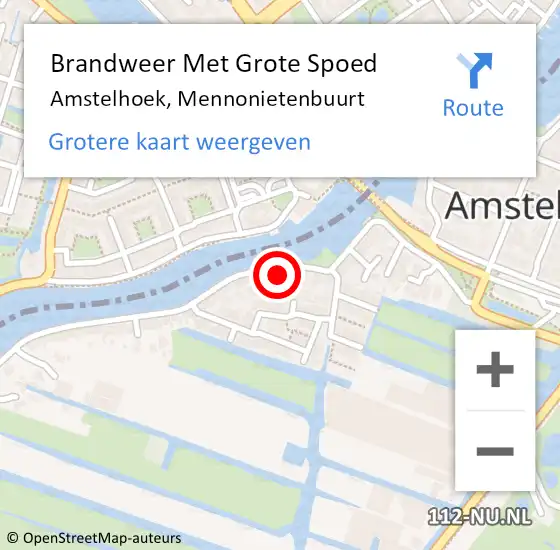 Locatie op kaart van de 112 melding: Brandweer Met Grote Spoed Naar Amstelhoek, Mennonietenbuurt op 21 juni 2017 01:35