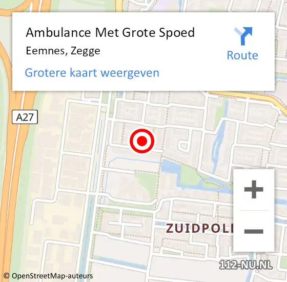 Locatie op kaart van de 112 melding: Ambulance Met Grote Spoed Naar Eemnes, Zegge op 21 juni 2017 02:05