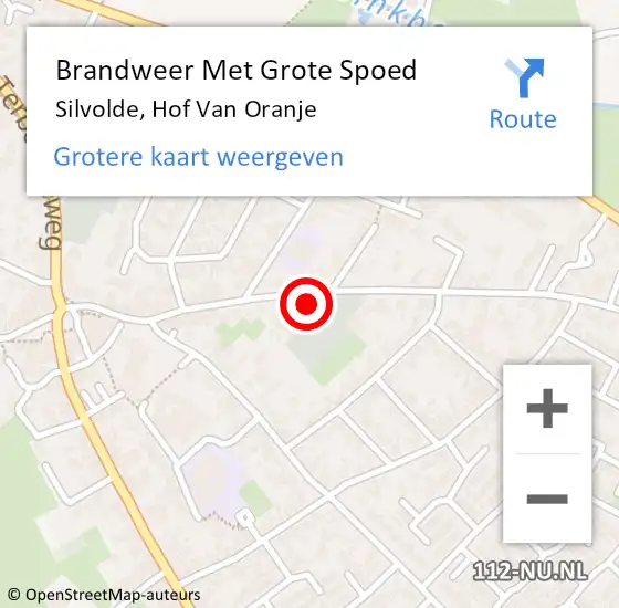 Locatie op kaart van de 112 melding: Brandweer Met Grote Spoed Naar Silvolde, Hof Van Oranje op 21 juni 2017 05:02