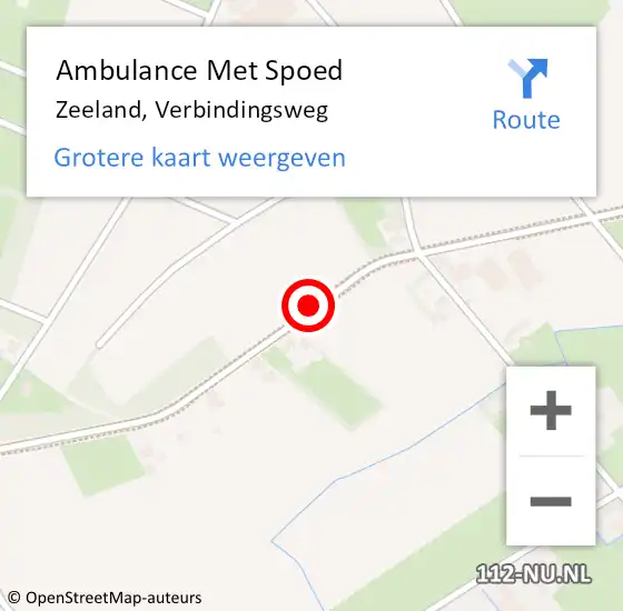 Locatie op kaart van de 112 melding: Ambulance Met Spoed Naar Zeeland, Verbindingsweg op 21 juni 2017 06:54