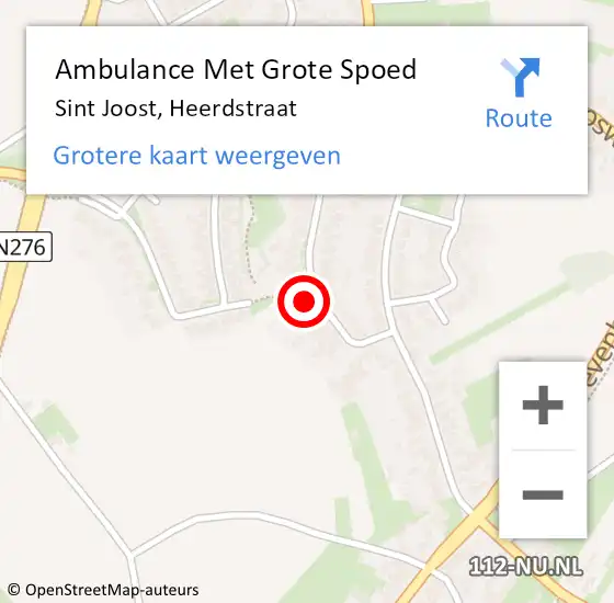 Locatie op kaart van de 112 melding: Ambulance Met Grote Spoed Naar Sint Joost, Heerdstraat op 21 juni 2017 07:14