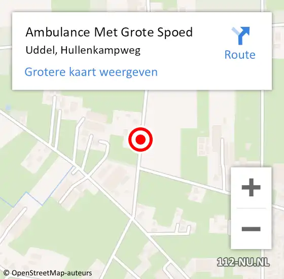 Locatie op kaart van de 112 melding: Ambulance Met Grote Spoed Naar Uddel, Hullenkampweg op 21 juni 2017 08:49