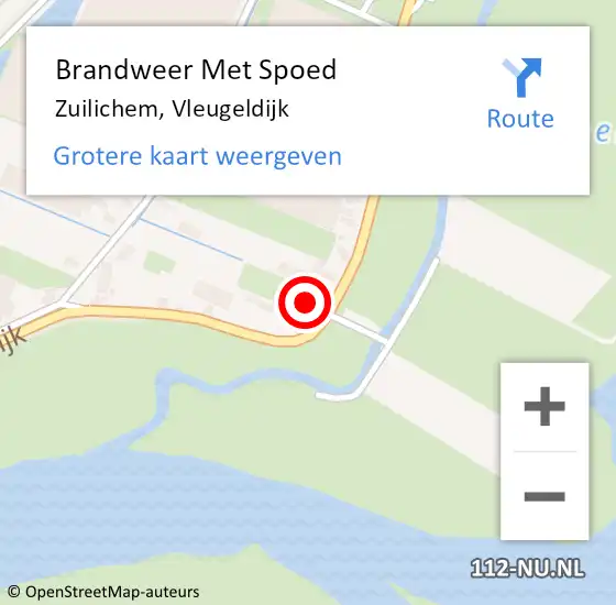 Locatie op kaart van de 112 melding: Brandweer Met Spoed Naar Zuilichem, Vleugeldijk op 21 juni 2017 09:05