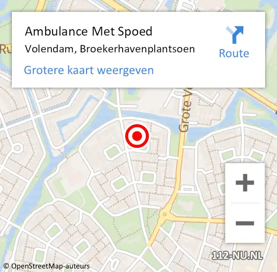 Locatie op kaart van de 112 melding: Ambulance Met Spoed Naar Volendam, Broekerhavenplantsoen op 21 juni 2017 09:21