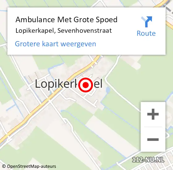 Locatie op kaart van de 112 melding: Ambulance Met Grote Spoed Naar Lopikerkapel, Sevenhovenstraat op 21 juni 2017 09:28