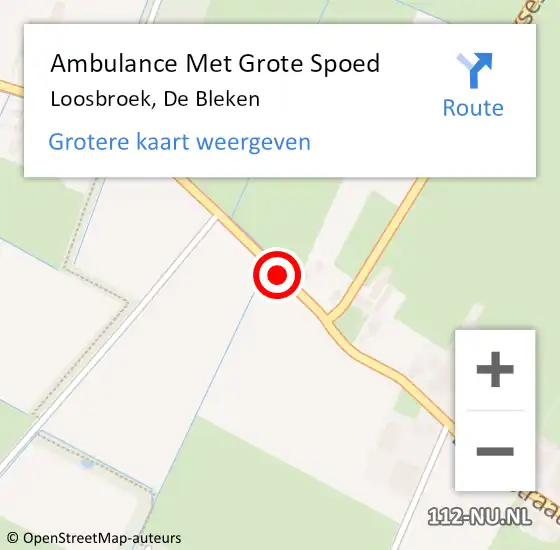 Locatie op kaart van de 112 melding: Ambulance Met Grote Spoed Naar Loosbroek, De Bleken op 21 juni 2017 09:57