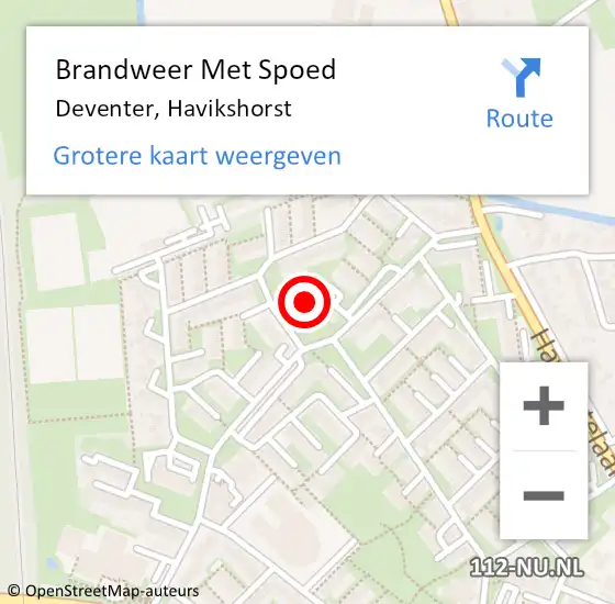 Locatie op kaart van de 112 melding: Brandweer Met Spoed Naar Deventer, Havikshorst op 21 juni 2017 10:11