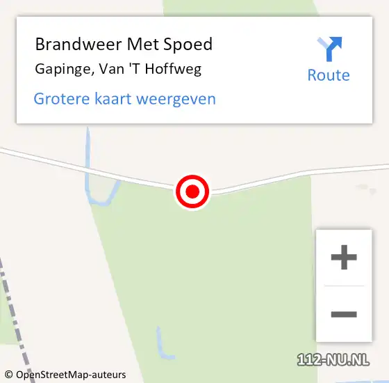 Locatie op kaart van de 112 melding: Brandweer Met Spoed Naar Gapinge, Van 'T Hoffweg op 21 juni 2017 11:09