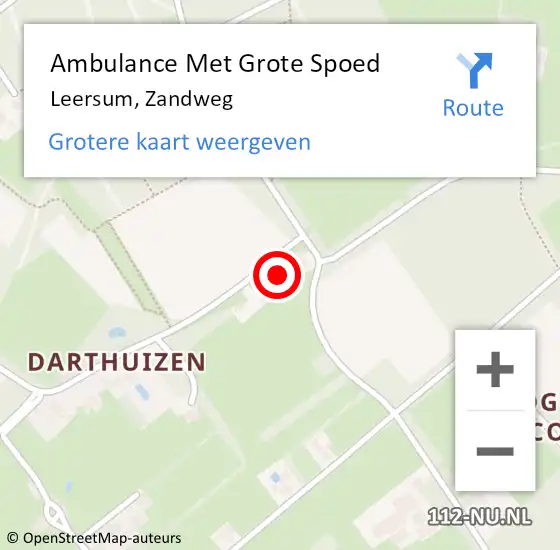 Locatie op kaart van de 112 melding: Ambulance Met Grote Spoed Naar Leersum, Zandweg op 21 juni 2017 11:12
