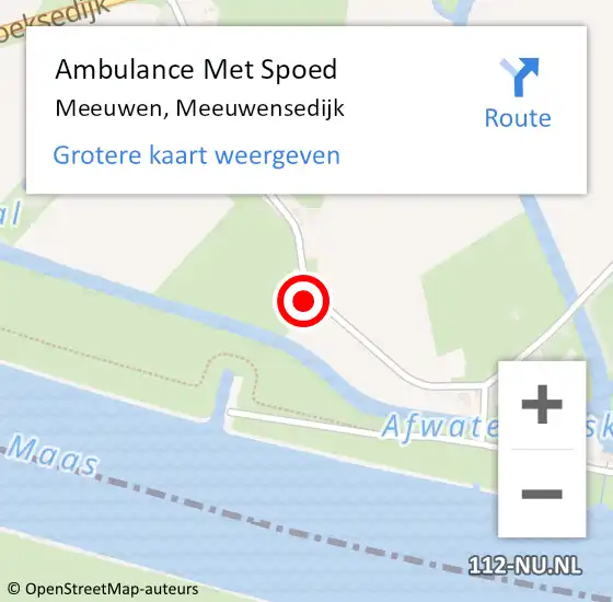 Locatie op kaart van de 112 melding: Ambulance Met Spoed Naar Meeuwen, Meeuwensedijk op 21 juni 2017 11:22