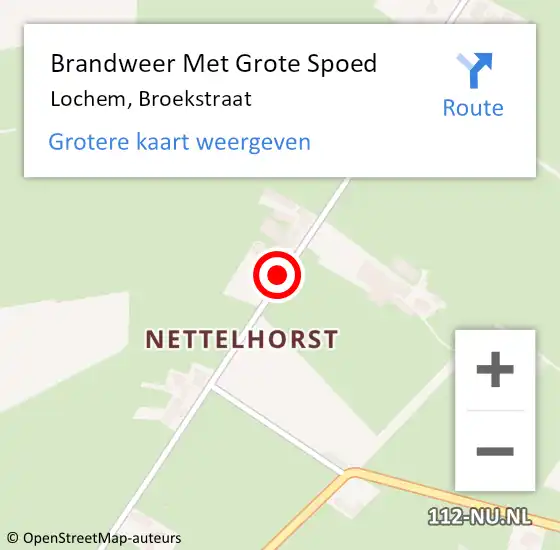 Locatie op kaart van de 112 melding: Brandweer Met Grote Spoed Naar Lochem, Broekstraat op 21 juni 2017 11:38