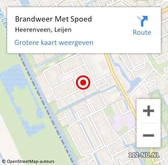 Locatie op kaart van de 112 melding: Brandweer Met Spoed Naar Heerenveen, Leijen op 21 juni 2017 11:41