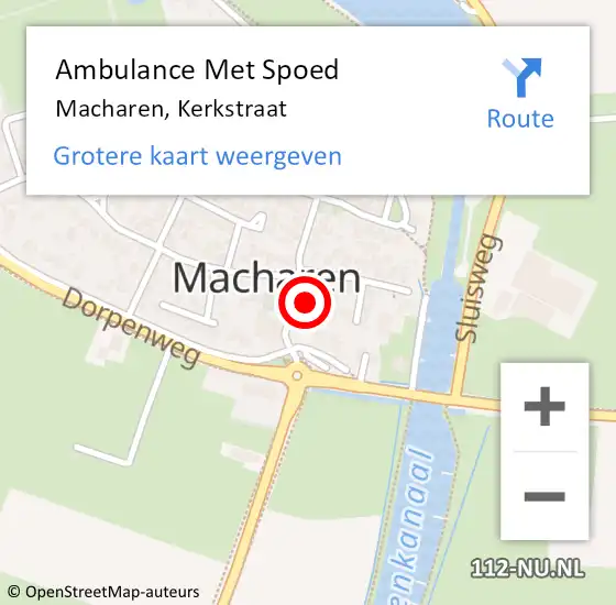 Locatie op kaart van de 112 melding: Ambulance Met Spoed Naar Macharen, Kerkstraat op 21 juni 2017 12:09