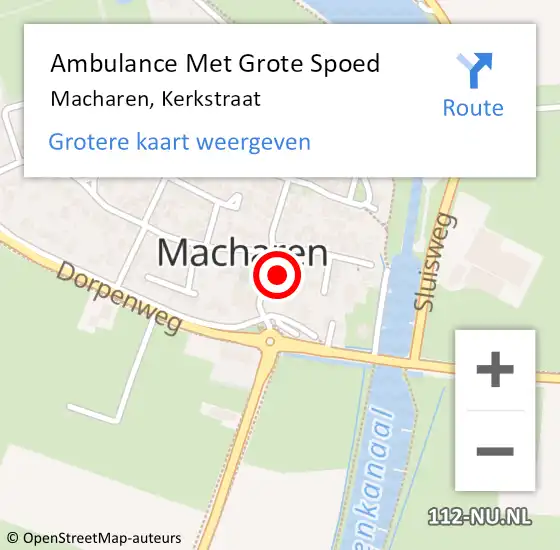 Locatie op kaart van de 112 melding: Ambulance Met Grote Spoed Naar Macharen, Kerkstraat op 21 juni 2017 12:11