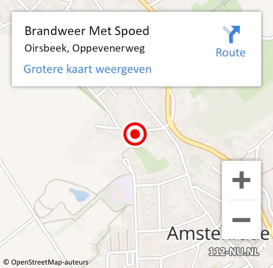 Locatie op kaart van de 112 melding: Brandweer Met Spoed Naar Oirsbeek, Oppevenerweg op 21 juni 2017 12:31