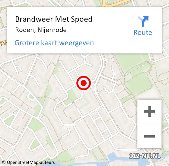 Locatie op kaart van de 112 melding: Brandweer Met Spoed Naar Roden, Nijenrode op 21 juni 2017 13:12