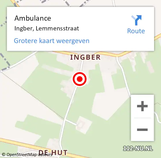 Locatie op kaart van de 112 melding: Ambulance Ingber, Lemmensstraat op 24 januari 2014 14:24