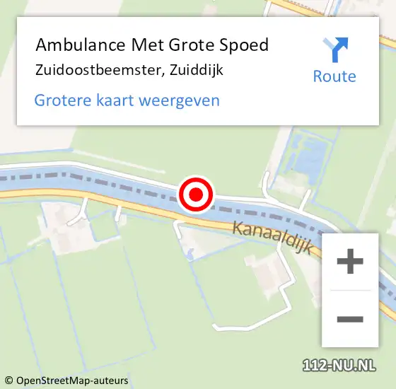 Locatie op kaart van de 112 melding: Ambulance Met Grote Spoed Naar Zuidoostbeemster, Zuiddijk op 21 juni 2017 13:55