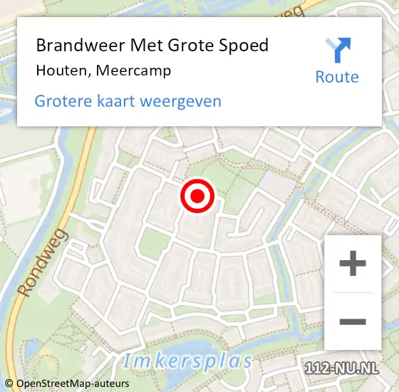 Locatie op kaart van de 112 melding: Brandweer Met Grote Spoed Naar Houten, Meercamp op 21 juni 2017 14:16