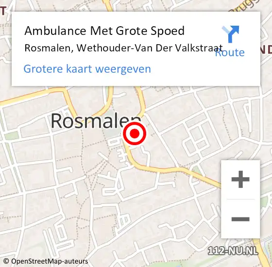 Locatie op kaart van de 112 melding: Ambulance Met Grote Spoed Naar Rosmalen, Wethouder-Van Der Valkstraat op 21 juni 2017 14:41