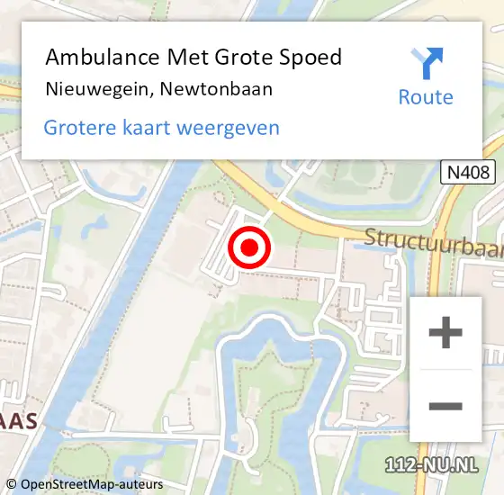 Locatie op kaart van de 112 melding: Ambulance Met Grote Spoed Naar Nieuwegein, Newtonbaan op 21 juni 2017 15:18