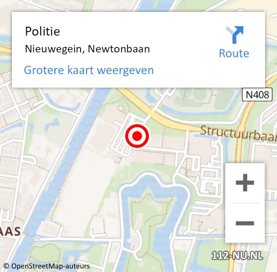 Locatie op kaart van de 112 melding: Politie Nieuwegein, Newtonbaan op 21 juni 2017 15:22