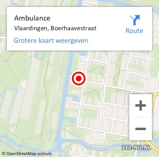 Locatie op kaart van de 112 melding: Ambulance Vlaardingen, Boerhaavestraat op 21 juni 2017 15:43