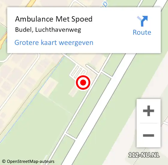 Locatie op kaart van de 112 melding: Ambulance Met Spoed Naar Budel, Luchthavenweg op 21 juni 2017 15:46