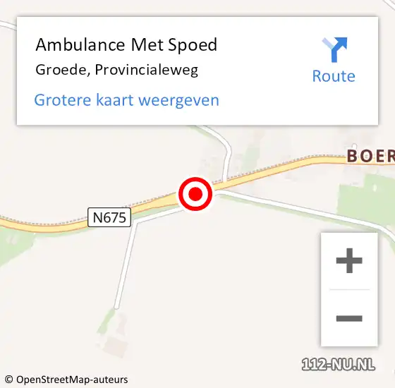 Locatie op kaart van de 112 melding: Ambulance Met Spoed Naar Groede, Provincialeweg op 21 juni 2017 15:56