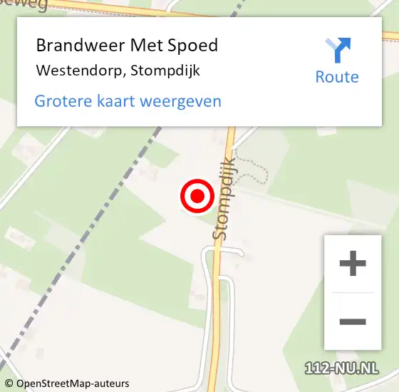 Locatie op kaart van de 112 melding: Brandweer Met Spoed Naar Westendorp, Stompdijk op 21 juni 2017 17:08