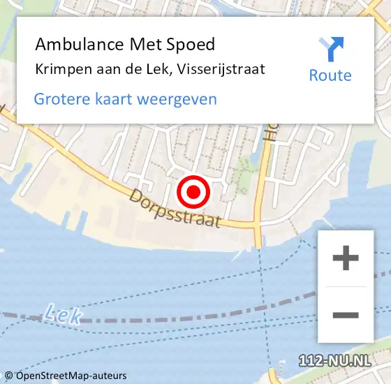 Locatie op kaart van de 112 melding: Ambulance Met Spoed Naar Krimpen aan de Lek, Visserijstraat op 21 juni 2017 17:13