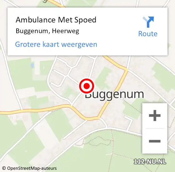 Locatie op kaart van de 112 melding: Ambulance Met Spoed Naar Buggenum, Heerweg op 21 juni 2017 17:36