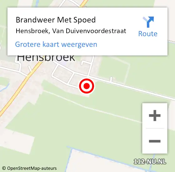 Locatie op kaart van de 112 melding: Brandweer Met Spoed Naar Hensbroek, Van Duivenvoordestraat op 21 juni 2017 19:28