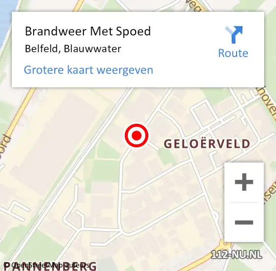 Locatie op kaart van de 112 melding: Brandweer Met Spoed Naar Belfeld, Blauwwater op 21 juni 2017 20:00