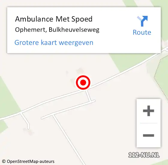 Locatie op kaart van de 112 melding: Ambulance Met Spoed Naar Ophemert, Bulkheuvelseweg op 21 juni 2017 20:17