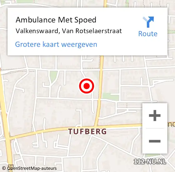 Locatie op kaart van de 112 melding: Ambulance Met Spoed Naar Valkenswaard, Van Rotselaerstraat op 21 juni 2017 20:18