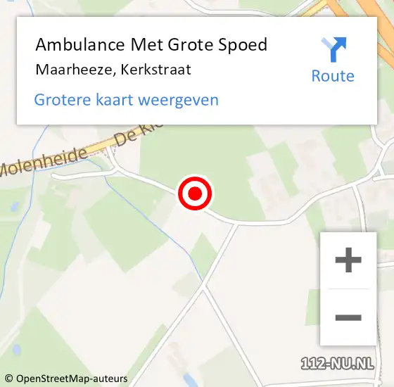 Locatie op kaart van de 112 melding: Ambulance Met Grote Spoed Naar Maarheeze, Kerkstraat op 21 juni 2017 20:30
