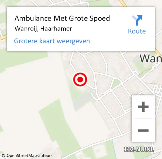 Locatie op kaart van de 112 melding: Ambulance Met Grote Spoed Naar Wanroij, Haarhamer op 21 juni 2017 21:30