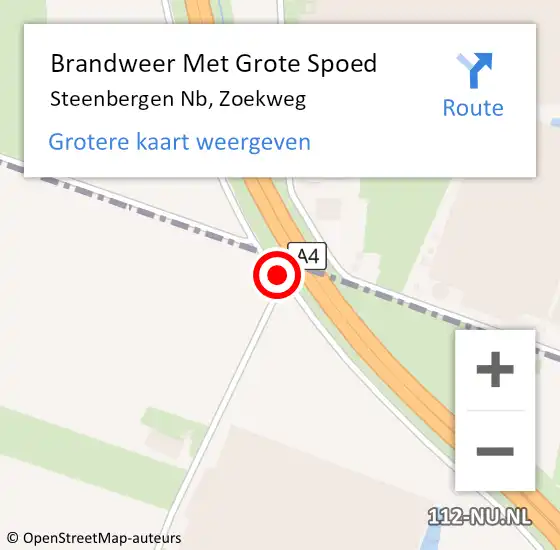 Locatie op kaart van de 112 melding: Brandweer Met Grote Spoed Naar Steenbergen Nb, Zoekweg op 21 juni 2017 21:30