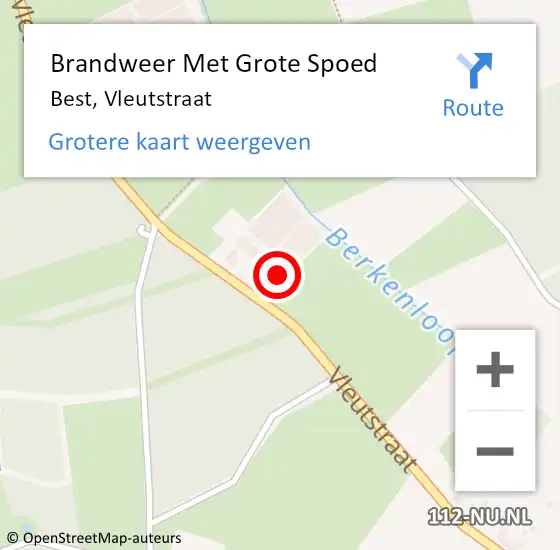 Locatie op kaart van de 112 melding: Brandweer Met Grote Spoed Naar Best, Vleutstraat op 21 juni 2017 22:14