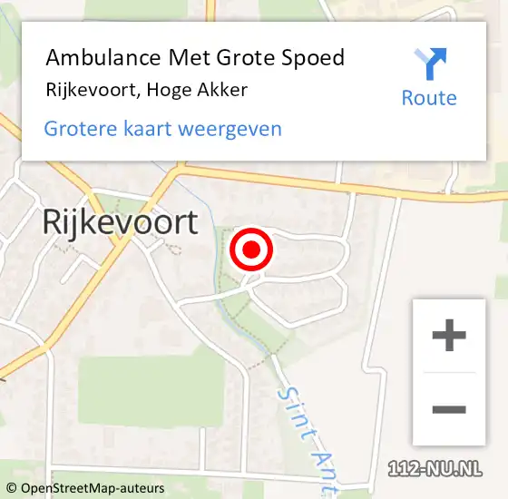 Locatie op kaart van de 112 melding: Ambulance Met Grote Spoed Naar Rijkevoort, Hoge Akker op 21 juni 2017 23:13