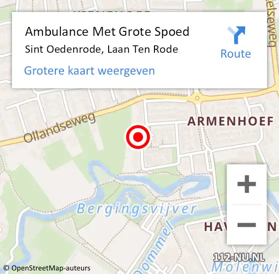 Locatie op kaart van de 112 melding: Ambulance Met Grote Spoed Naar Sint Oedenrode, Laan Ten Rode op 21 juni 2017 23:38