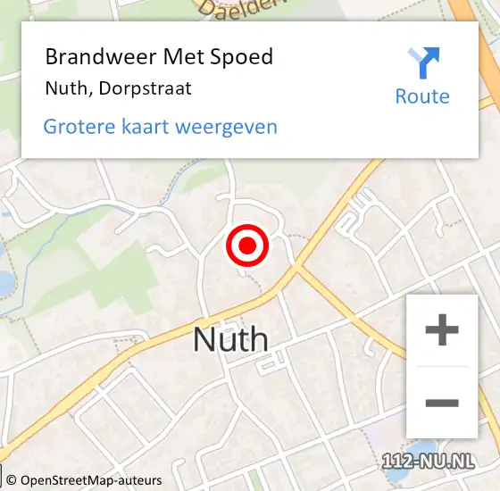 Locatie op kaart van de 112 melding: Brandweer Met Spoed Naar Nuth, Dorpstraat op 21 juni 2017 23:43