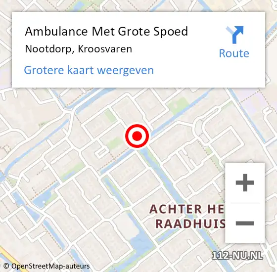 Locatie op kaart van de 112 melding: Ambulance Met Grote Spoed Naar Nootdorp, Kroosvaren op 22 juni 2017 00:03