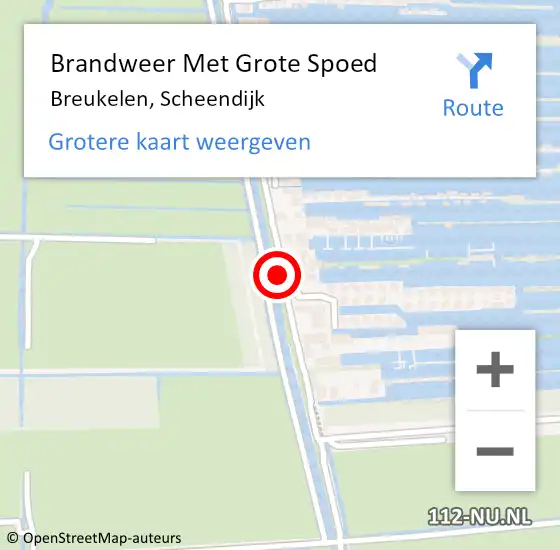 Locatie op kaart van de 112 melding: Brandweer Met Grote Spoed Naar Breukelen, Scheendijk op 22 juni 2017 00:56