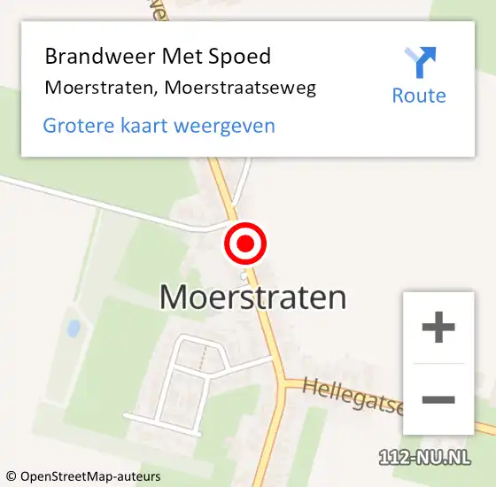 Locatie op kaart van de 112 melding: Brandweer Met Spoed Naar Moerstraten, Moerstraatseweg op 22 juni 2017 00:58